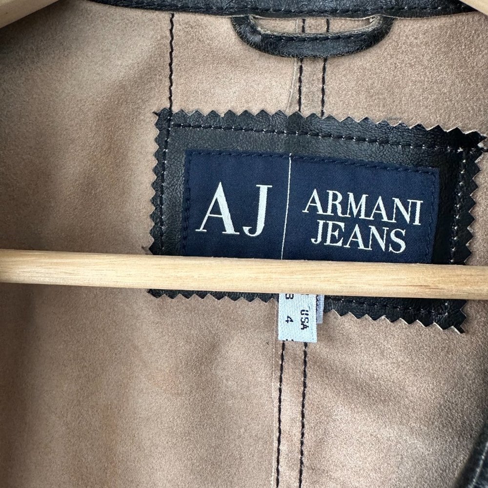 Armani Jeans Leather Jacket - Picture 6 of 6